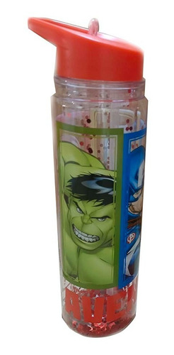 Botella Avengers Con Glitter Pico Rebatible 500ml Cresko