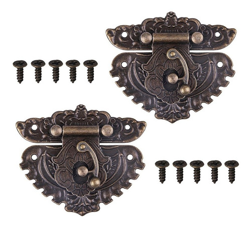 Gther Juego 2 Antiguo Vintage Mariposa Latch Hasp Tornillo