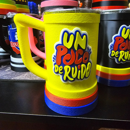 Vaso Shopero Lau Modal 470 Ml - Cumbia , Futbol Vario Un Poco De Ruido Amarillo