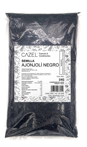 Ajonjolí Negro Extra Premium Oaxaca 1kg