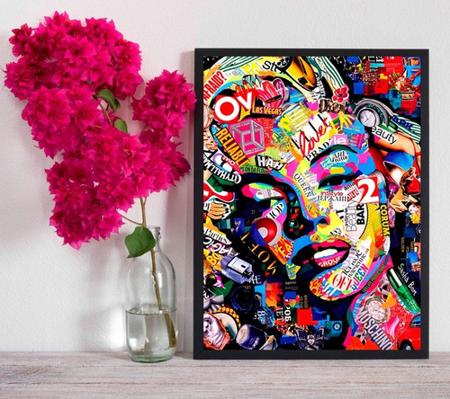 Ilustración Marilyn Monroe Cuadro 33×48cm Marco Negro Fanart