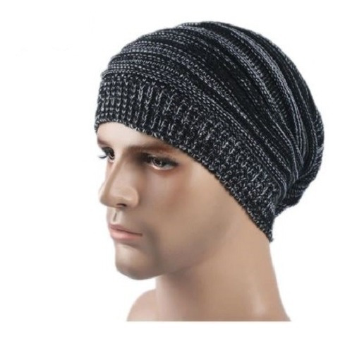 Beanie Chullo Color Gris Oscuro Jaspeado  Unisex Gorro