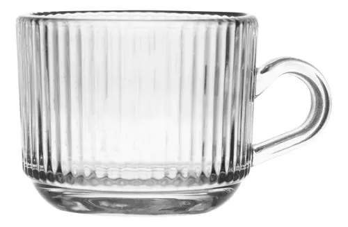 6 Xicaras De Cafe Lines 90ml Vidro Wolff