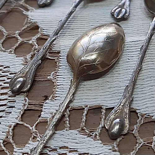 Antiguas Cucharitas De Café De Plata Lappas - Precio Por 6