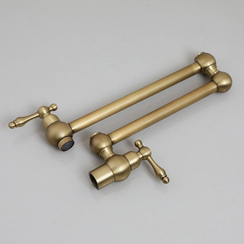 Griferia Cocina Bronce Para Llena Ollas De Pared Monocomando Acabado Cepillado Valemma