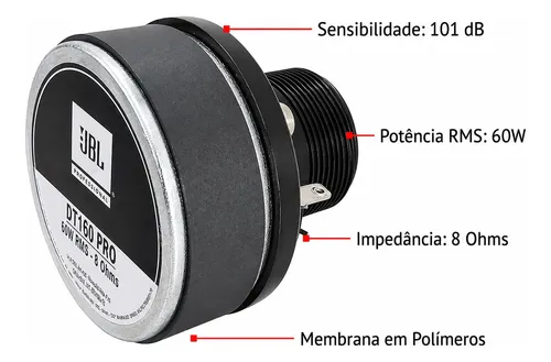 Driver + Corneta Jbl Dt160 Pro 60wrms 8 Ohms +capacitor Orig