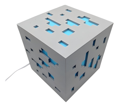Lámpara Cubo Minecraft Bloque Piedra Diamante Oro Redstone