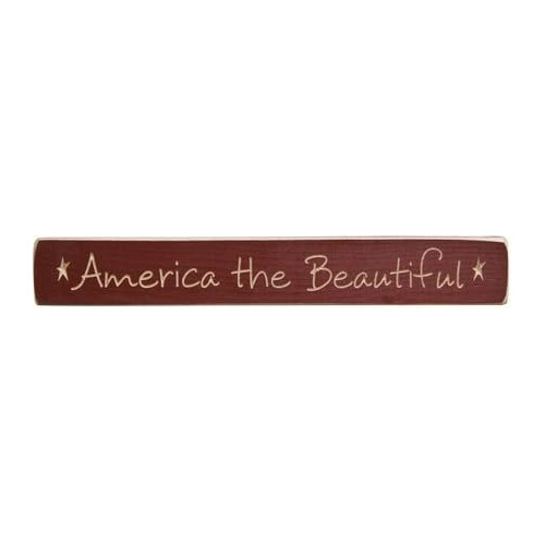Placa De Madera Grabada  America The Beautiful  Estrell...
