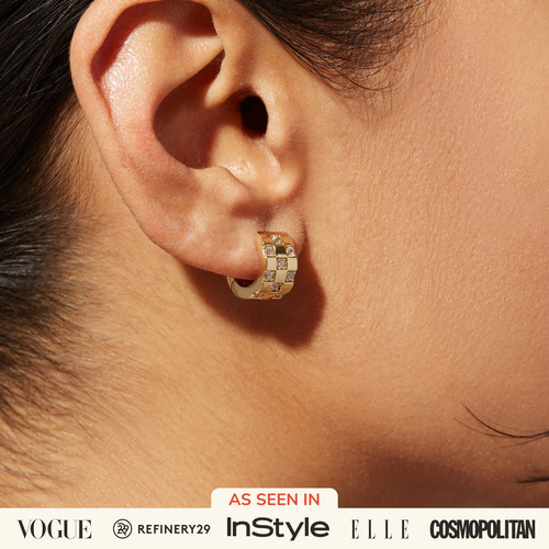 Pendientes Huggie Hoop Con Diseño De Ana Luisa Eden, Chapado