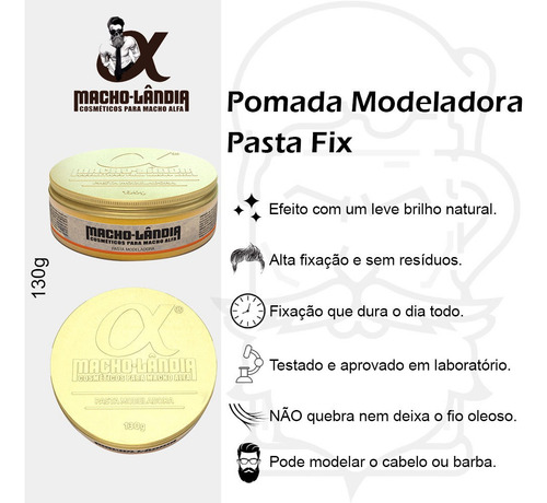 Óleo Para Barba Mentolado + Pomada Modeladora Macho-lândia