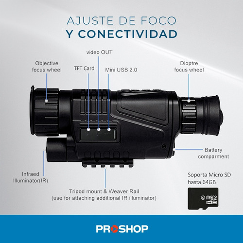 Imagen 5 de 10 de Monocular Visor Infrarrojo Visión Nocturna Zoom 5x40 200 Mt