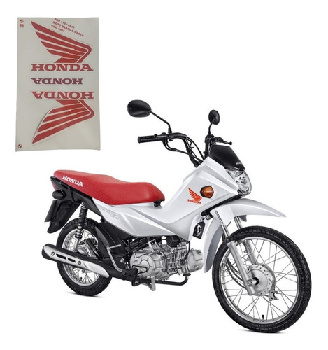 Kit De Adesivos Pop110i 2019 A 2021 - Moto Branca / Preta