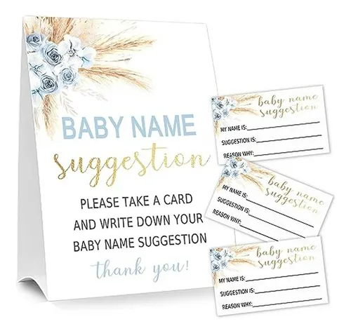 Juego De Nombres Para Baby Shower - Carteles Y Tarjetas Boho