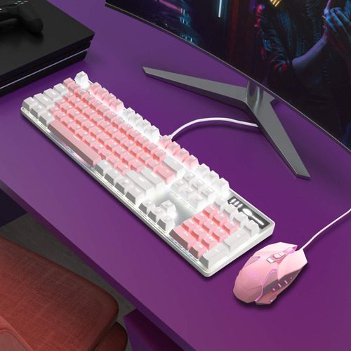 Teclado Mecánico Gamer Magegee 2020, Retroiluminación Blanca