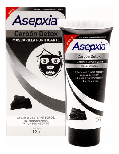 Asepxia Mascarilla Peel Off Purificante Carbón 30 Gr