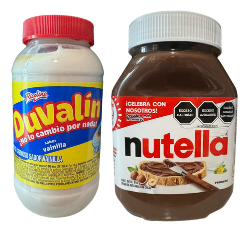 Paquete De Duvalin Vainilla 940g. Y Nutella Avellana 950g. 