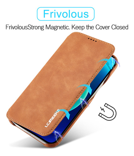 2 Capa Magnética De Couro Flip Wallet Para iPhone