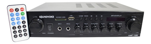 Amplificador Soundvoice Amp120 Residencial Bluetooth/usb/fm Cor Preto 110V/220V