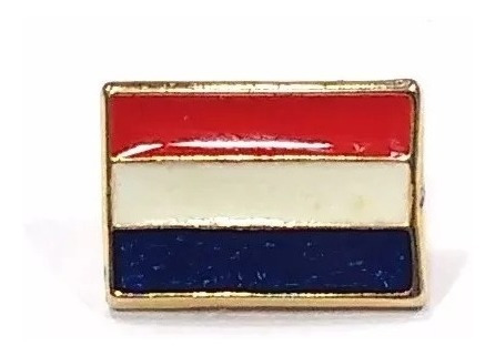 Bótom Pim Broche Bandeira Holanda 13x9mm Folheado A Ouro