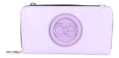 Cartera Para Mujer Cloe 2 En 1 Cierre Sencillo Logo Rubber Color Lila