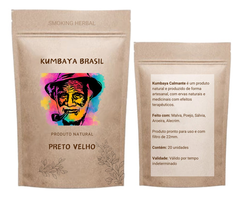 Kumbaya Preto Velho Ervas E Flores Natural Pct C/ 20 Und