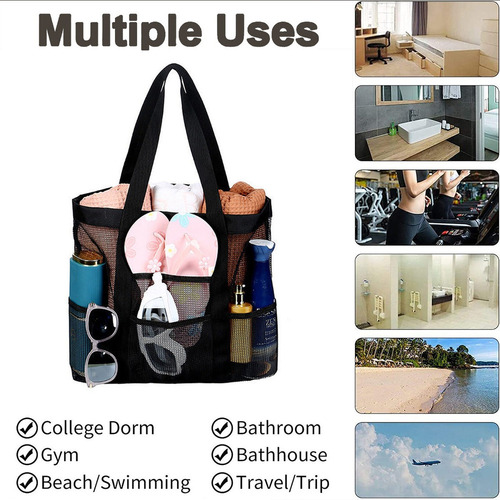 A Bolsa Para Playa Ligera, Lavable Y Plegable Gran Capacidad
