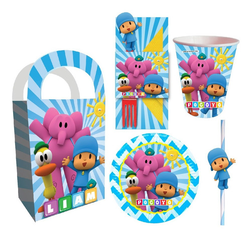 Cotillón Personalizado Pocoyo Niños Y Niñas D2  Envío Gratis