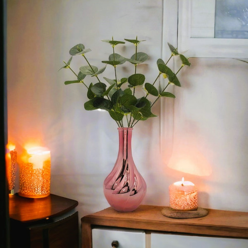 Vaso Grande Rose Gold Com 3 Costelas De Adão