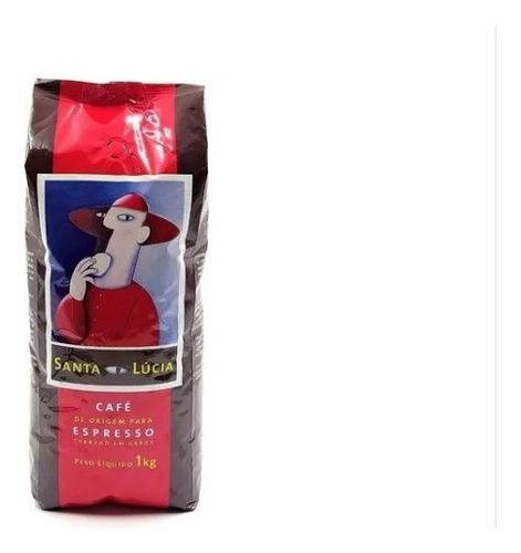 Café Torrado em Grãos Espresso Santa Lúcia Pacote 1kg