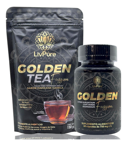 Golden Fussion 60 Caps Golden Tea 150 G Manzana Pure Health