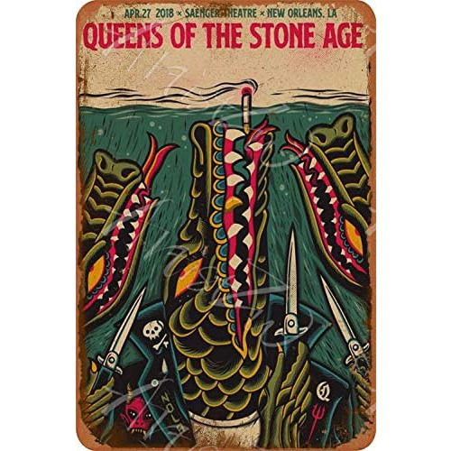 Queens Of The Stone Age - Placa De Metal De Esmalte Vin...