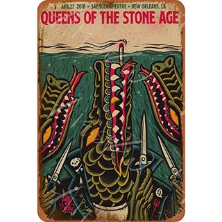 Queens Of The Stone Age - Placa De Metal De Esmalte Vin...