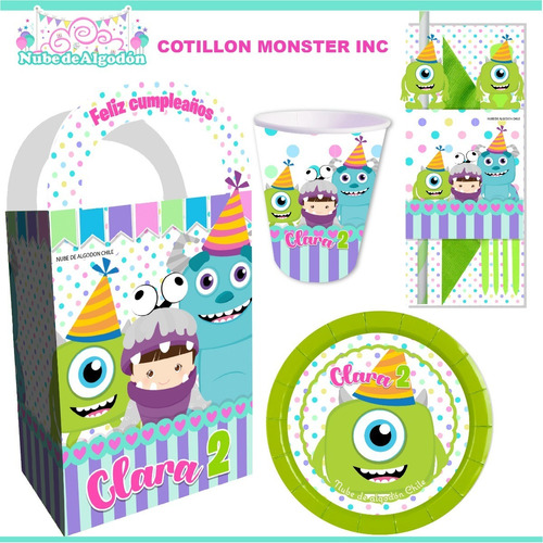 Cotillón Monster Inc  Personalizado Cumpleaños Envío Gratis