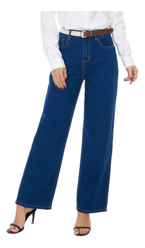 Vipones Mujer Cintura Alta Stretch Casual Pierna Recta Jeans