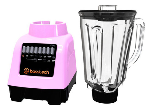 Licuadora 750w Vidrio 2l Botonera 10vel Bosstech B1 Rosa