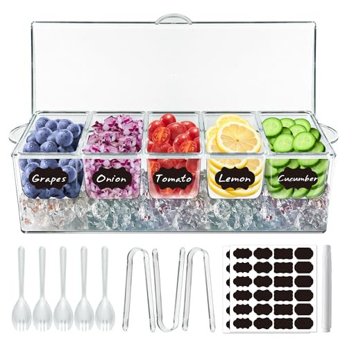 Mehoeime Chilled Condiment Server Tray, Bar Fruit Mzs6s