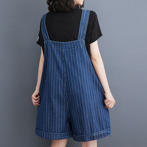Mono Corto De Mezclilla Con Doble Bolsillo Para Mujer, Talla