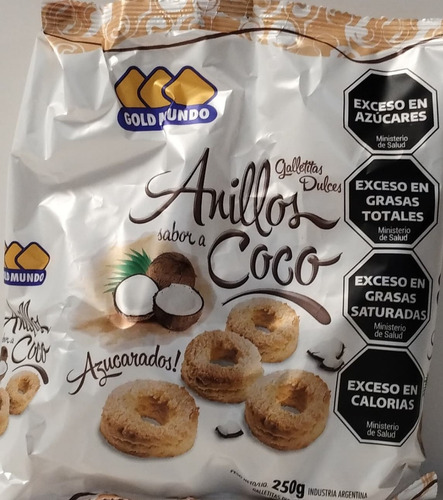 Anillos Coco Gold Mundo Paquetes 250grs Pack 10 Unidades