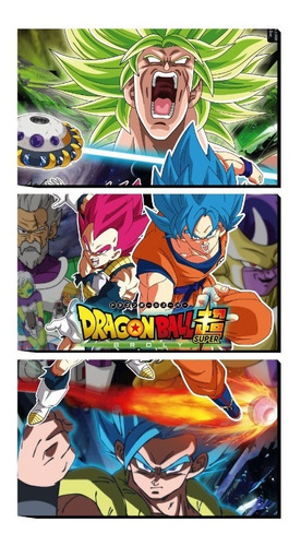 Cuadro Decorativo Triptico Vertical Dragon Ball Super Broly