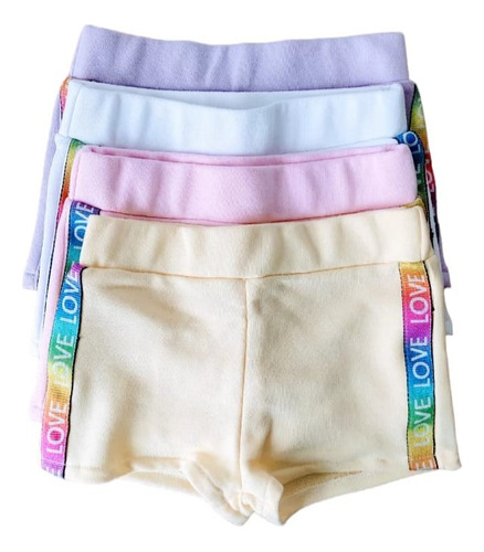 Short Nena Algodon Talle 2, 4 Y 6 Varios Colores Verano Love