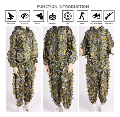 Ghillie Suit - Traje De Camuflaje Con Capucha En 3d Para Caz