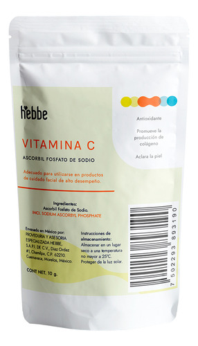 Vitamina C Fosfatada Cosmetica Serum Ascorbil Fosfato 10g Tipo de piel Grasa