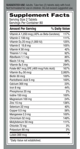 Tabletas Minis Mujeres 50+ Multivitaminico Multimineral Cora
