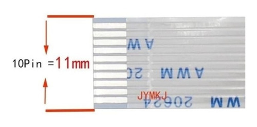 Cable Flex 10 Pin 10cm 1.0mm Ancho Aprox 1.1cm Tipo1