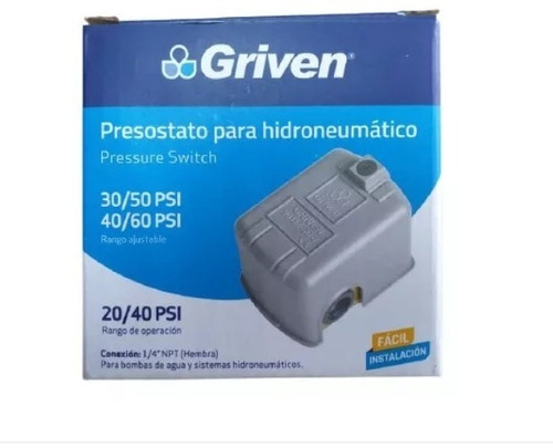 Presostato Para Hidroneumatico Griven 20-40 Psi