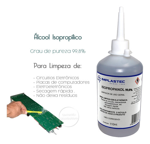 Imagem 2 de 3 de Alcool Isopropilico Limpeza Eletronica Placas Circuito 110ml
