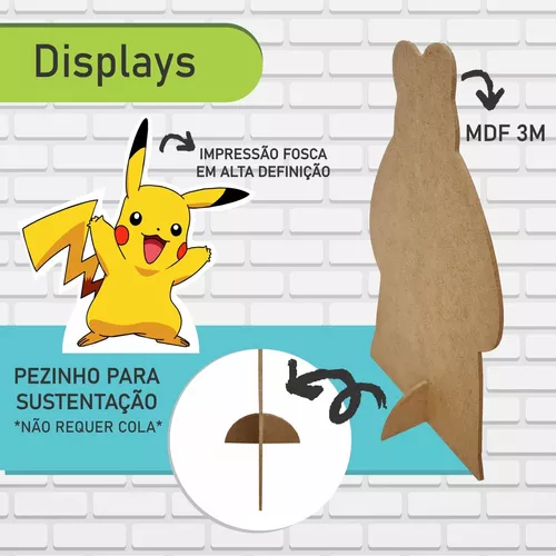 Display Festa Decoração Pokemon Com Nome Personalizado Mdf