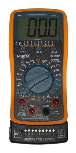 Multimetro Tester Digital C/buzzer + Cables Red Rj45 Nisuta