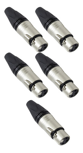 5 Plugs/conectores Xlr Fêmea Data Link P/cabo - Dl-3p-f