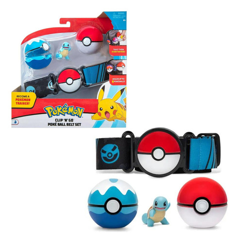 Cinturon Entrenador Pokemon - Set Squirtle + 2 Pokebolas